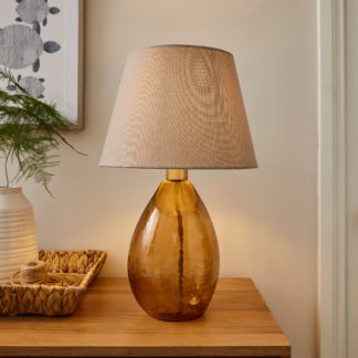 An Image of Fentress Recycled Glass Table Lamp, Large Brown