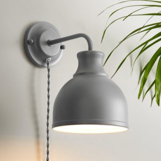 An Image of Gallery Plug In Wall Light, Grey Grey