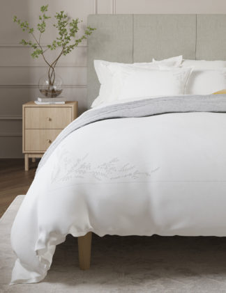 An Image of M&S Rose-Ella Sateen Embroidered Bedding Set