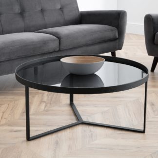 An Image of Loft Smoked Glass Coffee Table Black