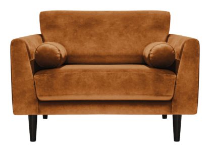 An Image of Habitat Jacob Fabric Cuddle Chair - Orange