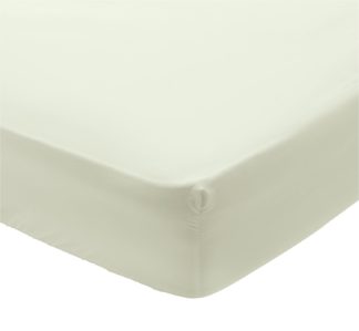 An Image of Habitat Egyptian Cotton 400TC Cream Fitted Sheet - Double