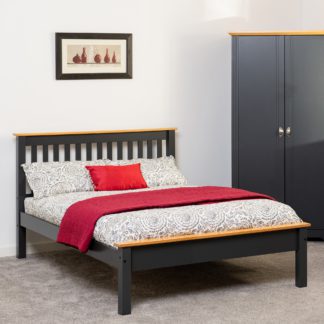An Image of Monaco Low Foot End Bed Frame Charcoal (Grey)