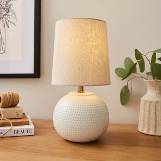 An Image of Tierra Ceramic Table Lamp, Small White