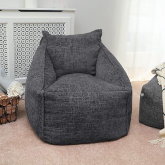 An Image of Rucomfy Fabric Bean Bag Chair - Slate Grey