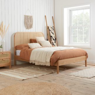 An Image of Margot - Super King Size - Rattan Bed - Oak - Wooden - 6ft