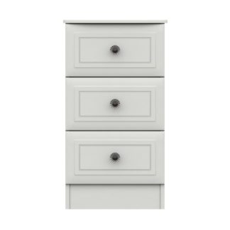 An Image of Portia 3 Drawer Bedside Table White