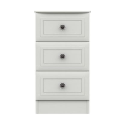 An Image of Portia 3 Drawer Bedside Table White