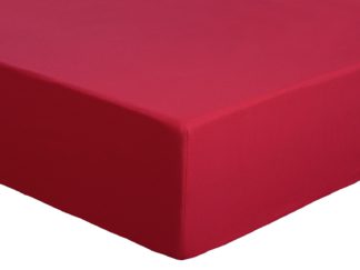 An Image of Habitat Easycare Plain Red Fitted Sheet - Double
