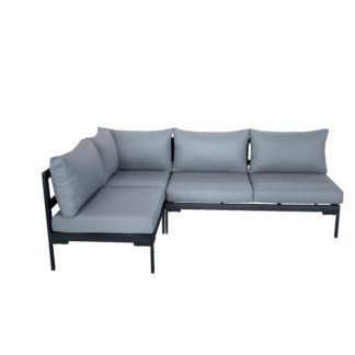 An Image of Elements Black Modular 4 Seater Corner Sofa Black