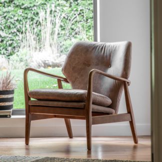 An Image of Joso Leather Armchair Brown