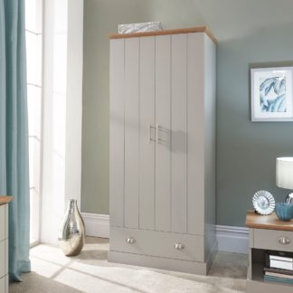 An Image of Kendal Double 1 Drawer Wardrobe, Grey Grey