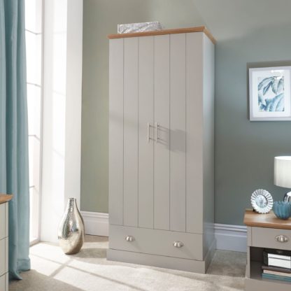 An Image of Kendal Double 1 Drawer Wardrobe, Grey Grey