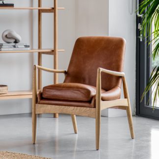 An Image of Callar Leather Armchair Brown