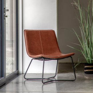 An Image of Haver Faux Leather Lounger Chair Brown