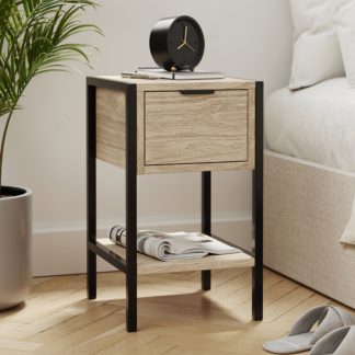 An Image of Cleo 1 Drawer Bedside Oak Effect Oak