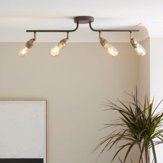 An Image of Marsden Industrial 4 Light Spotlight Bar Black