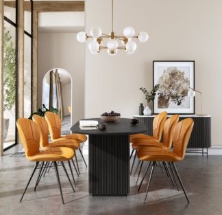 An Image of Kiera 6 Seater Oval Dining Table Black