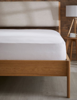 An Image of M&S Pure Brushed Cotton Deep Fitted Sheet