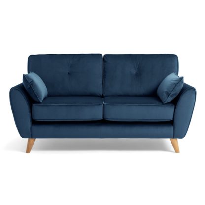 An Image of Habitat Iris Fabric 2 Seater Sofa - Navy