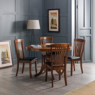 An Image of Canterbury Round to Oval Dining Table with 4 Chairs, Brown Mahogany (Brown)