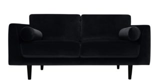 An Image of Habitat Jacob Fabric 3 Seater Sofa - Black