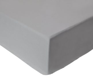 An Image of Habitat Cotton Rich Plain Dove Grey Fitted Sheet - Single