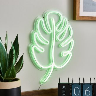An Image of Leaf Neon Wall Light Clear