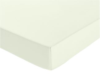 An Image of Habitat Pure Cotton 200TC Cream Deep Fitted Sheet - Kingsize