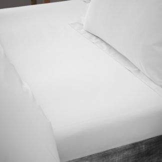 An Image of Hotel T230 Crisp Cotton Percale Fitted Sheet White
