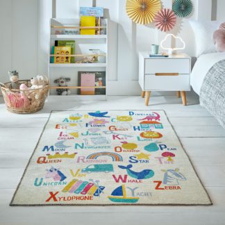 An Image of PractiRug ABC Washable Kids Rug MultiColoured