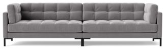 An Image of Swoon Landau Velvet 4 Seater Sofa - Silver Grey