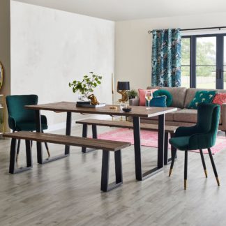 An Image of Jackson Dining Table with Corrine Chairs and Jackson Bench MultiColoured