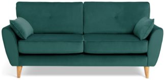 An Image of Habitat Iris Fabric 3 Seater Sofa - Teal