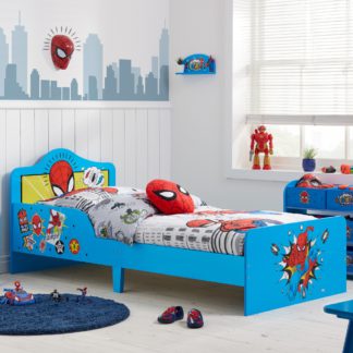 An Image of Spider-Man - Single - Kids Bed - Blue - Wooden - 3ft