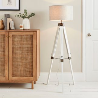 An Image of Trio Tripod Floor Lamp, White White