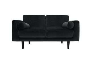 An Image of Habitat Jacob Fabric 2 Seater Sofa - Black
