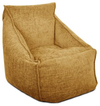 An Image of Rucomfy Fabric Bean Bag Chair - Mustard