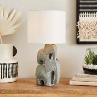 An Image of Stacked Elephant Table Lamp Grey