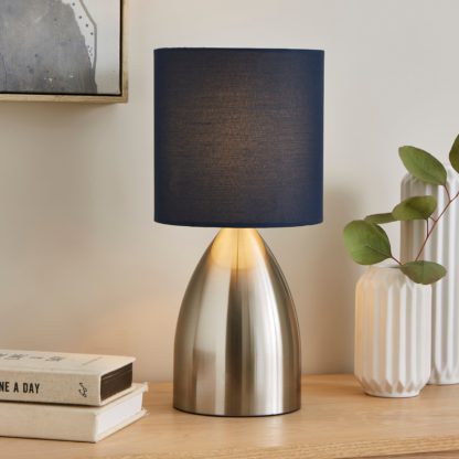 An Image of Valletta 3 Stage Touch Table Lamp Blue