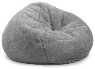 An Image of Rucomfy Hygge Faux Fur Bean Bag - Grey