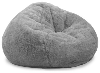 An Image of Rucomfy Hygge Faux Fur Bean Bag - Grey