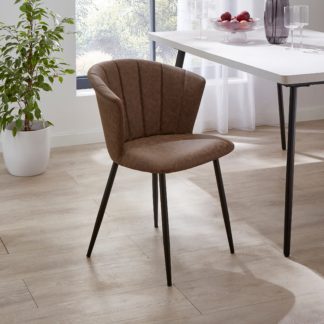 An Image of Kendall Dining Chair PU Leather Brown