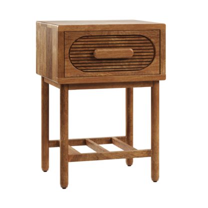 An Image of Khari 1 Drawer Bedside Mango Wood Brown