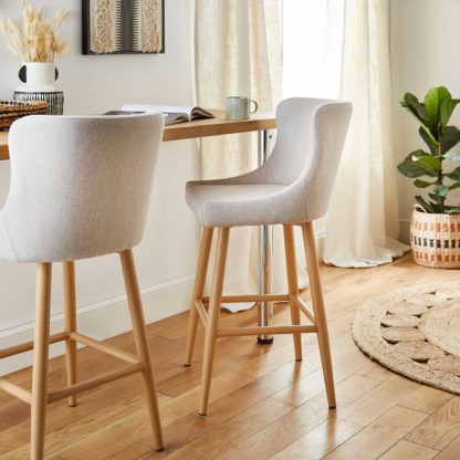 An Image of Montreal Bar Stool, Natural Fabric Natural