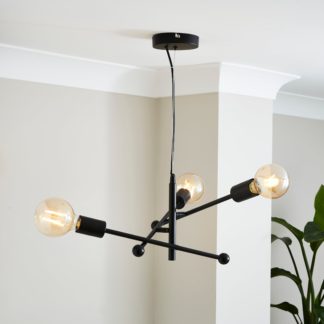 An Image of Koppla 3 Light Pendant Ceiling Fitting Black