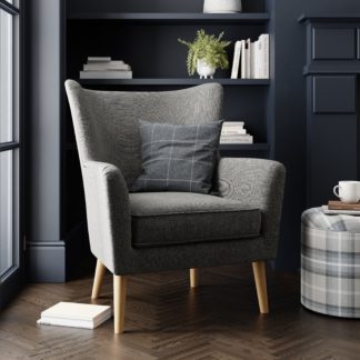 An Image of Country Chunky Chenille Wing Chair Grey