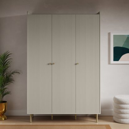 An Image of Georgi Triple Wardrobe Black