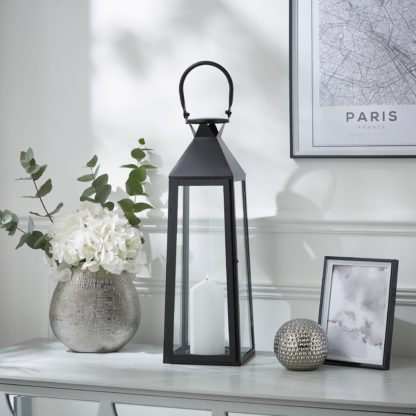 An Image of Metal Lantern 50cm Natural