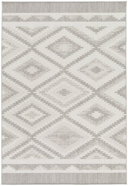 An Image of Relay HydroFlex Diamond Grey Outdoor Rug